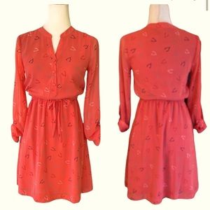 NWOT MODCLOTH WISHBONE ORANGE BUTTON DOWN TIENDRESS